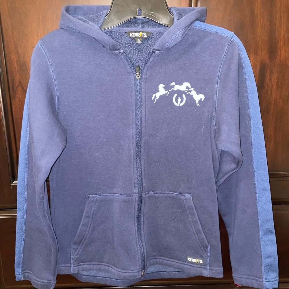 Kerrits Kids in Tandem Fleece Hoodie-L-Indigo